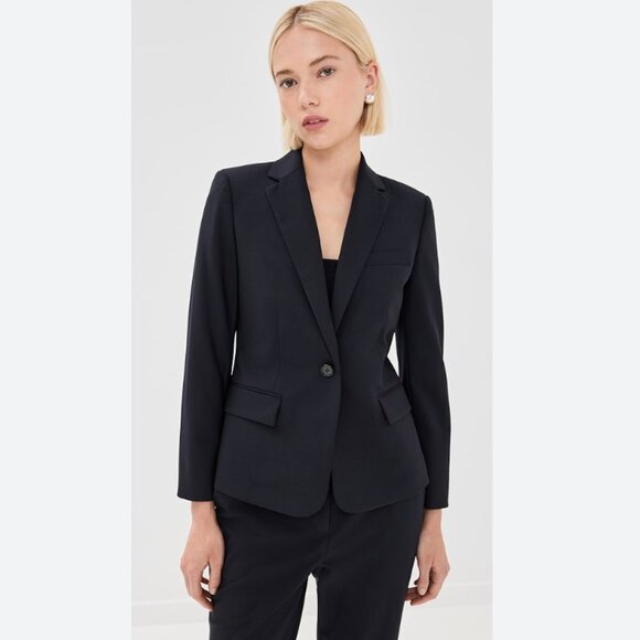 NWT THEORY 1 BUTTON SLIM JACKET IN BLACK - 0 - Picture 1 of 8